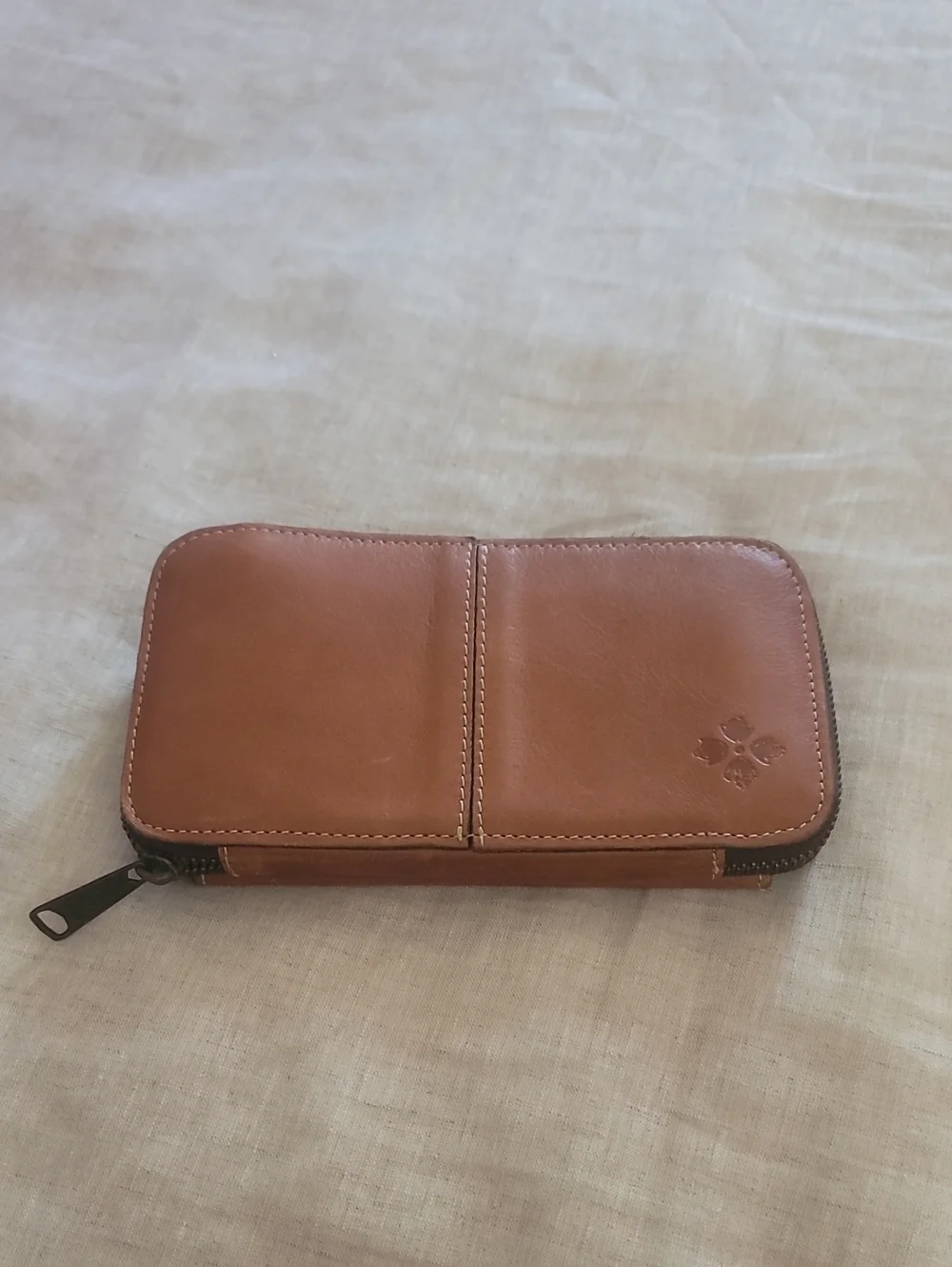 Patricia Nash Cognac Leather Zip Wallet